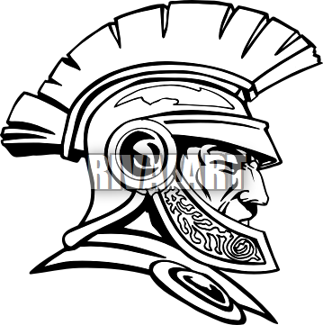 Warrior Head Mascot Clipart - Trojan Head (359x361)