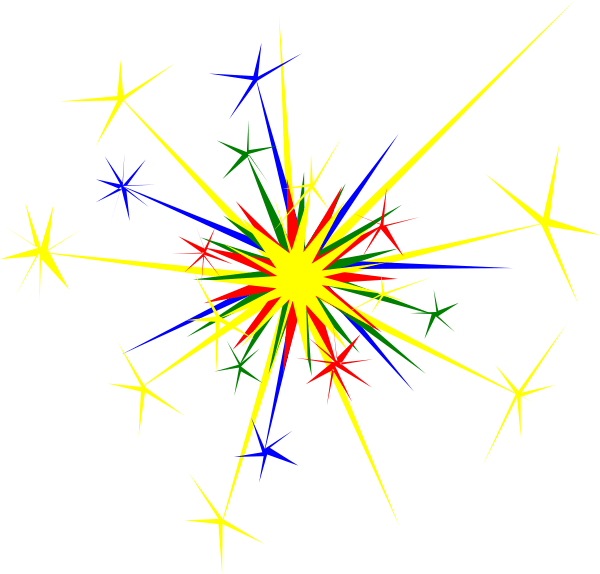 Newnhamm Multicolored Sparkle Clip Art - New Year's Fireworks Clipart (600x574)