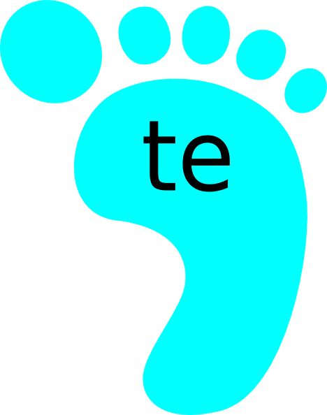 Footprint Blue Right Te Clip Art At Clker - Clip Art (468x594)