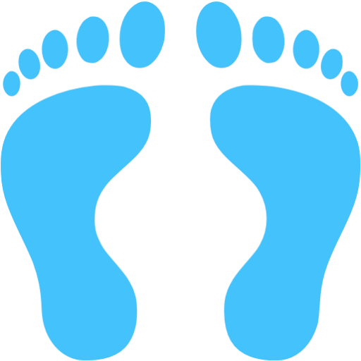 Caribbean Blue Human Footprints Icon - Footprint Png (512x512)