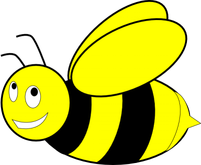 Black And Yellow Honey Bee Clip Art At Clker Com Vector - Black And Yellow Bee (400x329)