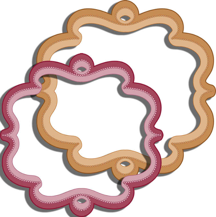 Vintage Digital Pearl Clipart Frames & Ribbons - Chain (756x758)