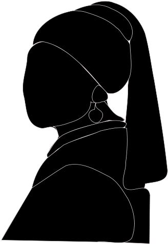 Free Woman With Pearl Free Handshake With Black Outline - Girl (566x800)