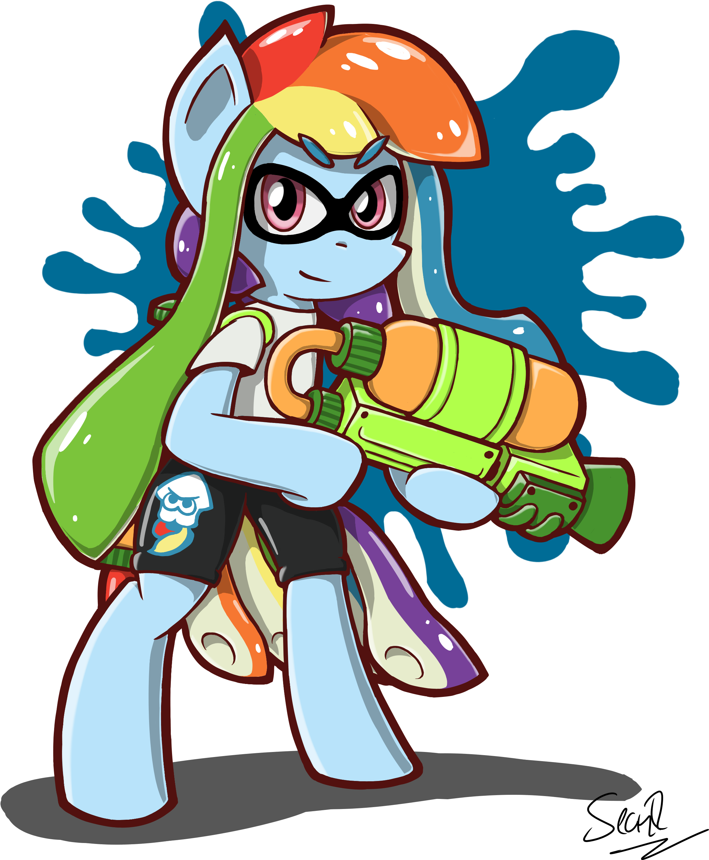 Splatoon 2 Fictional Character Vertebrate Horse Like - Rainbow Dash Splatoon (2500x2900)