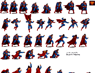 Justice League Task Force Sprites - Superman The Game (415x310)