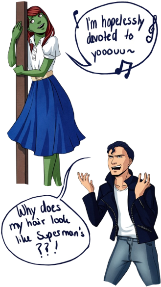 I Love Crossovers Lol Xd Connors Reaction This Pretty - Miss Martian And Superboy Fanfiction (346x600)