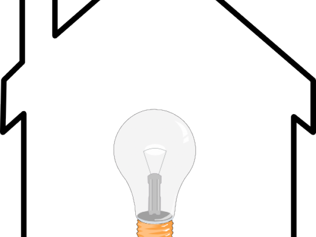 Lamps Clipart - House Outline Drawing (640x480)