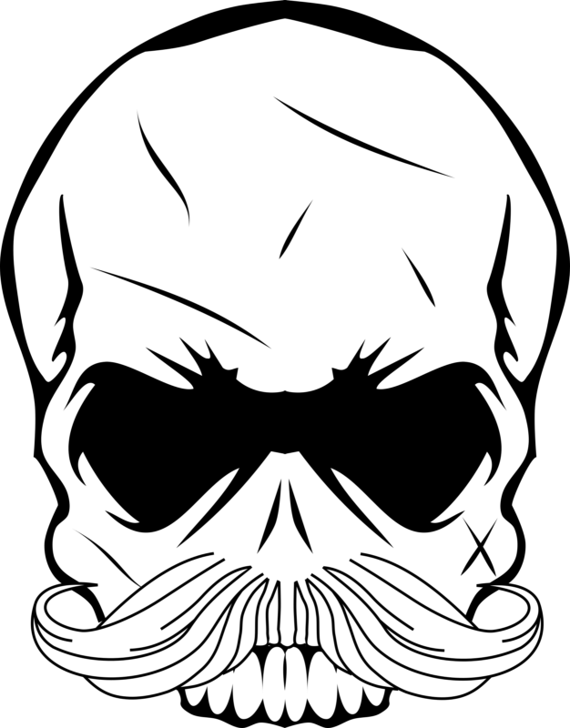 Best Drawing Of Skull Easy Skull Drawings Clipart Best - Skull With Mustache Png (626x800)