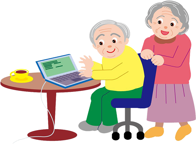 Old People Computer Clip Art (750x468)