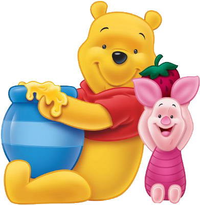 Pooh And Piglet รู้หรือไม่ หมีพูห์ อายุ 90 แล้ว การกำเนิด - Pooh Bear With Honey Pot (418x417)