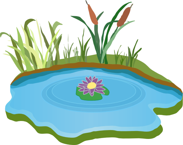 Lake With Fish Clipart - Lake Clipart (600x477)