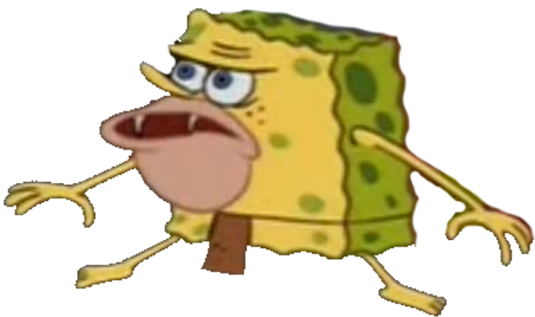 Spongebob Caveman Meme Transparent (600x372)
