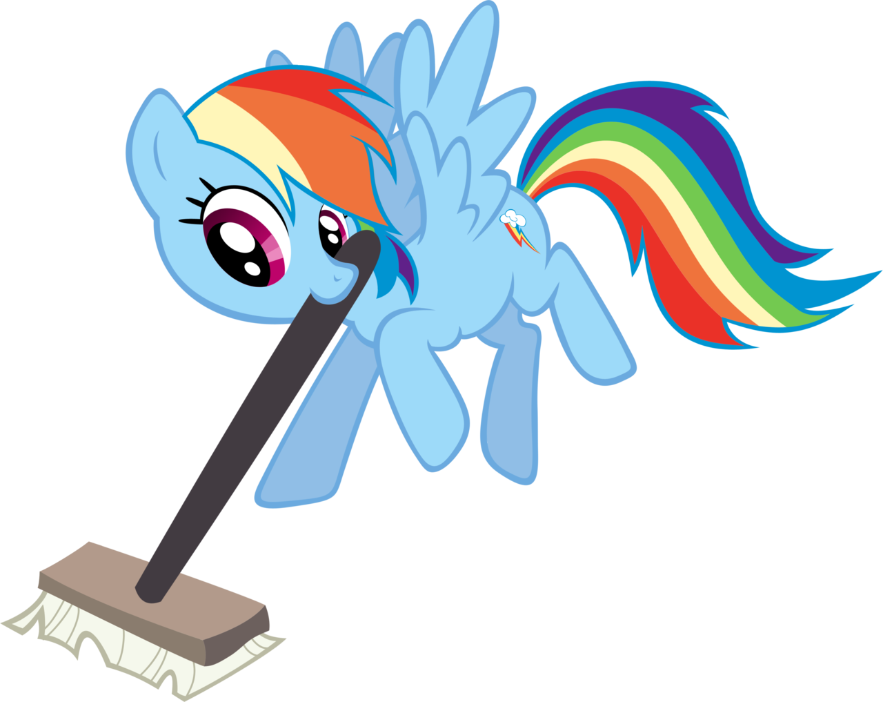 Rainbow Dash With Curling Broom By Knight725 - Cartoon (1280x1017)