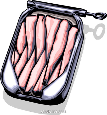 Can Of Sardines Royalty Free Vector Clip Art Illustration - Can Of Sardines (447x480)