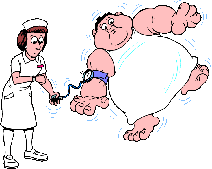 บางจุดอาจตีบมาก เมื่อบางจุดโดนบีบให้แคบ - Nurse Taking Blood Pressure Cartoon (750x598)