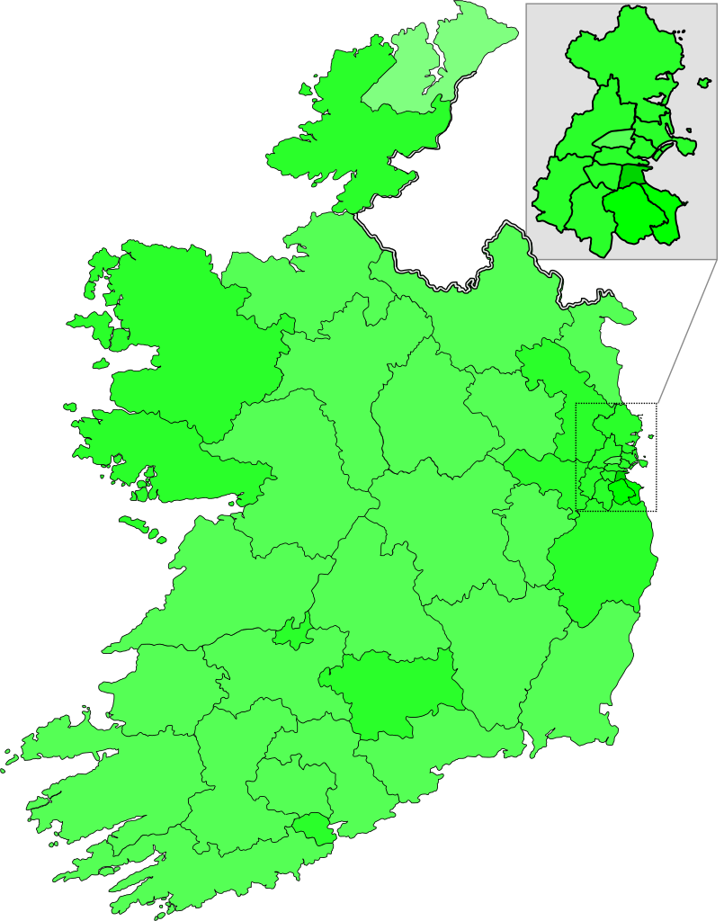 Irish Amendment 33 Gradient - Map Black And White Ireland (805x1024)