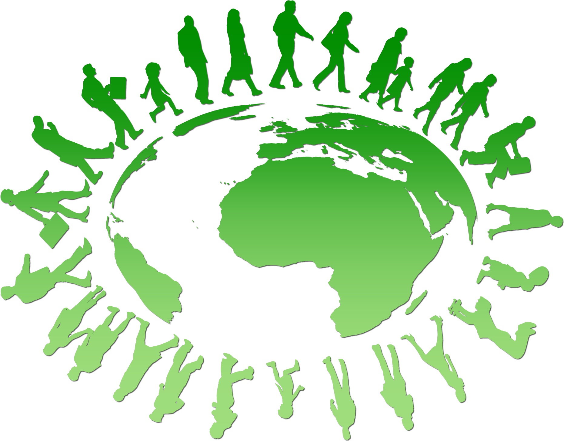 People Circling Around The Earth Icons Png - People Walking On The Earth (2400x1697)
