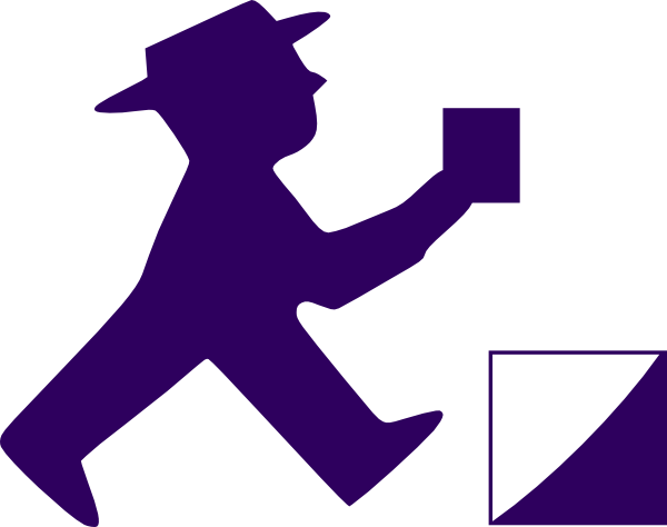 This Free Clip Arts Design Of Dark Purple Man - Ampelmännchen (600x474)