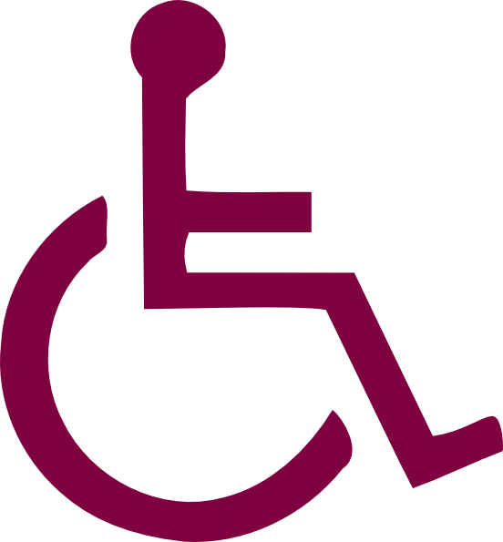 Dark Purple Handicapped Sign Clip Art At Clker - Disabled Symbol Sign - Satin Stainless Steel (552x595)