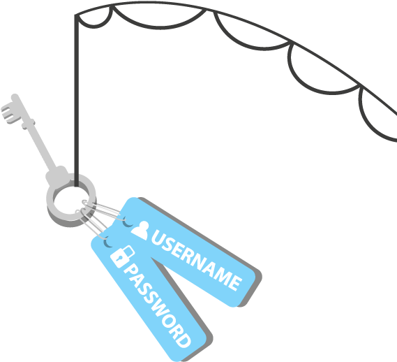 Fishing Pole With A Key Of Username And Password Image - Fishing Rod (600x600)