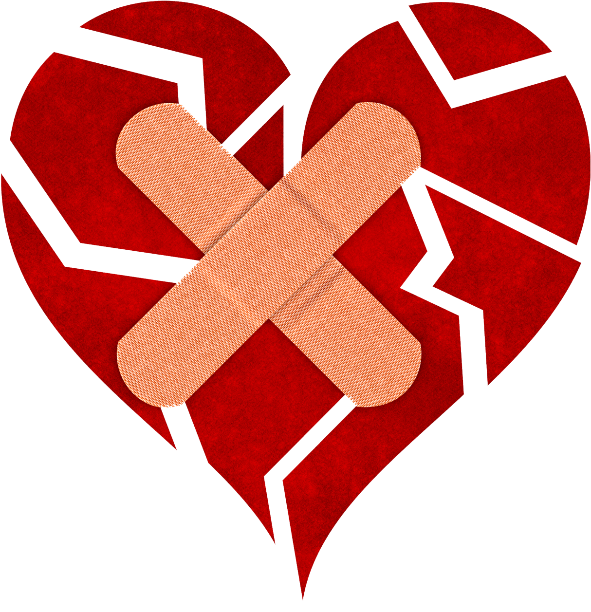 Broken Heart Png Image - Broken Heart With Bandage (1314x1314)