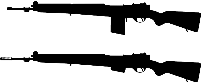 Guns Silhouette, Fire, Weapons, Military, Arms, Army, - Army Gun Clipart (640x320)