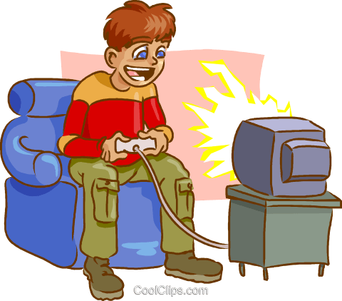 Video Games Royalty Free Vector Clip Art Illustration - Playing Video Games Clipart Png (480x422)