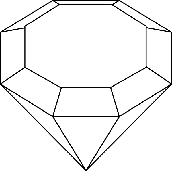 Black And White Gem Clip Art At Clker - Clip Art (600x595)