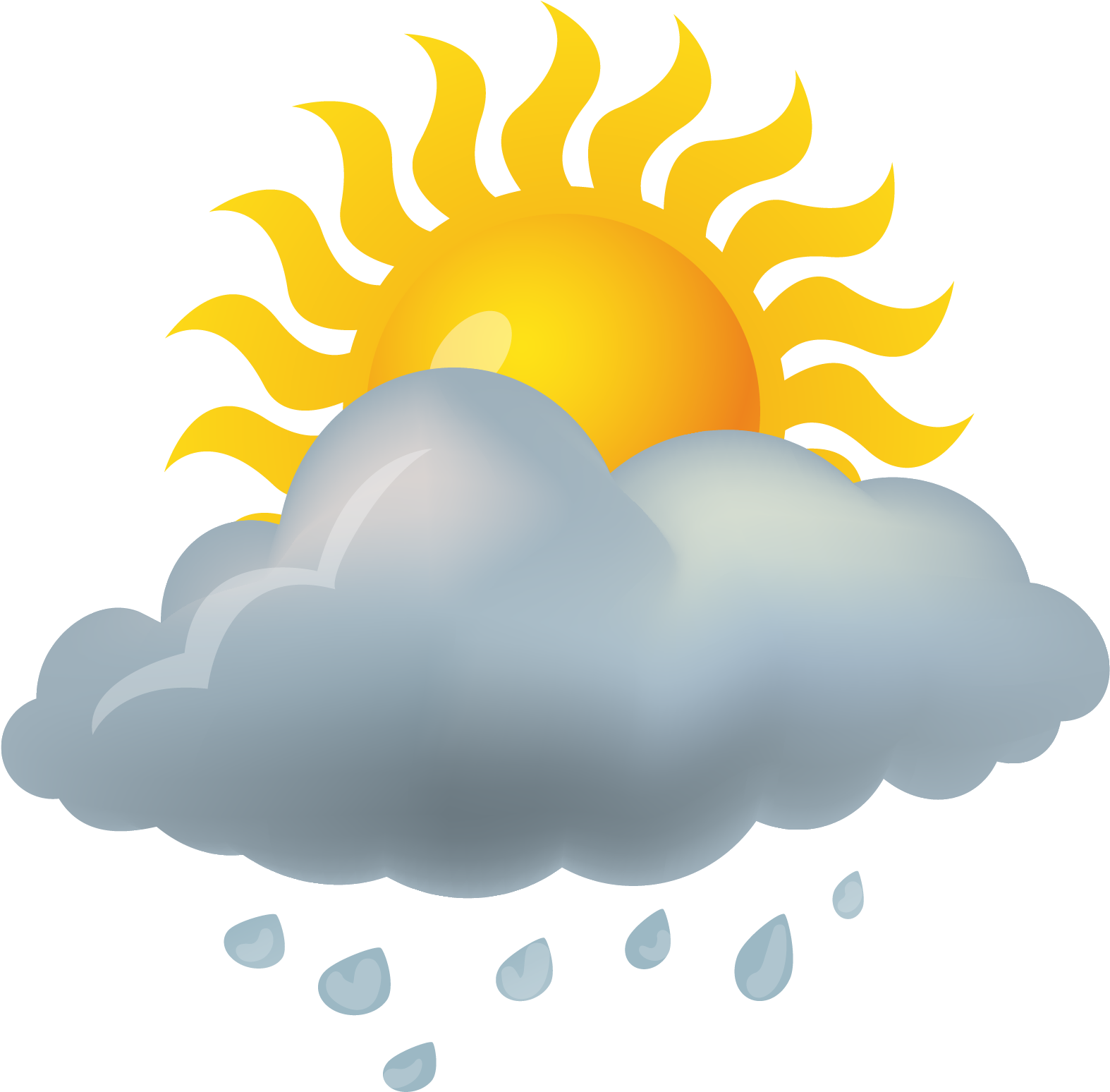 Weather Forecasting Rain Icon - Cloudy Day Clip Art (1667x1667)