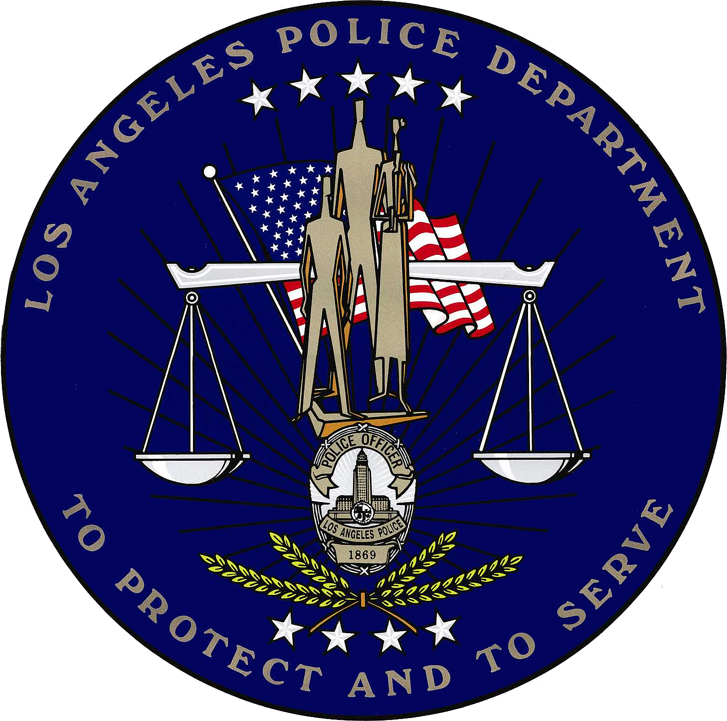 Fire Department Logo Vector 20, Buy Clip Art - Los Angeles Police Department (1458x1446)
