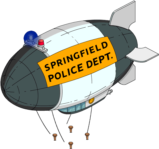 Springfield Police Department Blimp Tapped Out - Animated Blimp Gif (658x596)