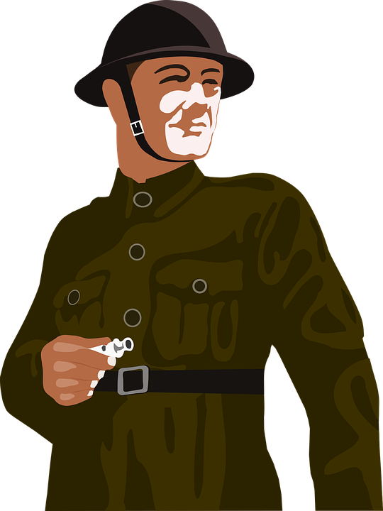 Vector Clip Art Of British Soldier - World War 1 Cartoon Soldier (540x720)