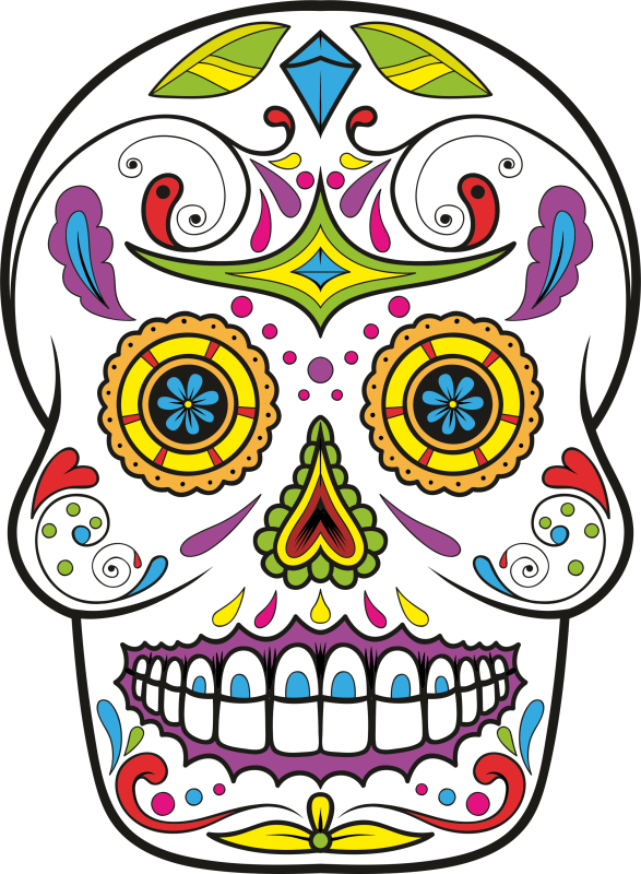 Pin Simple Sugar Skull Clip Art - Sugar Skull Throw Blanket (587x800)