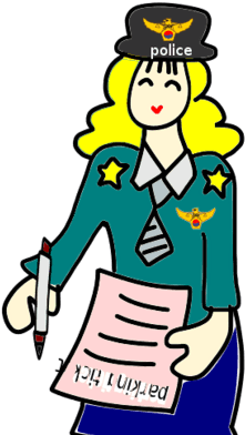 警察的女人与一个停车票 - Police Officer (324x432)