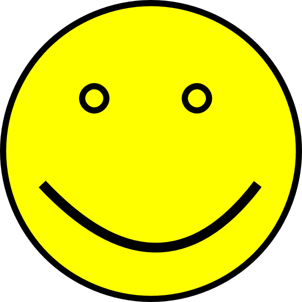 Yellow Smiley Face Clip Art - Smiley Face With Black Background (600x600)