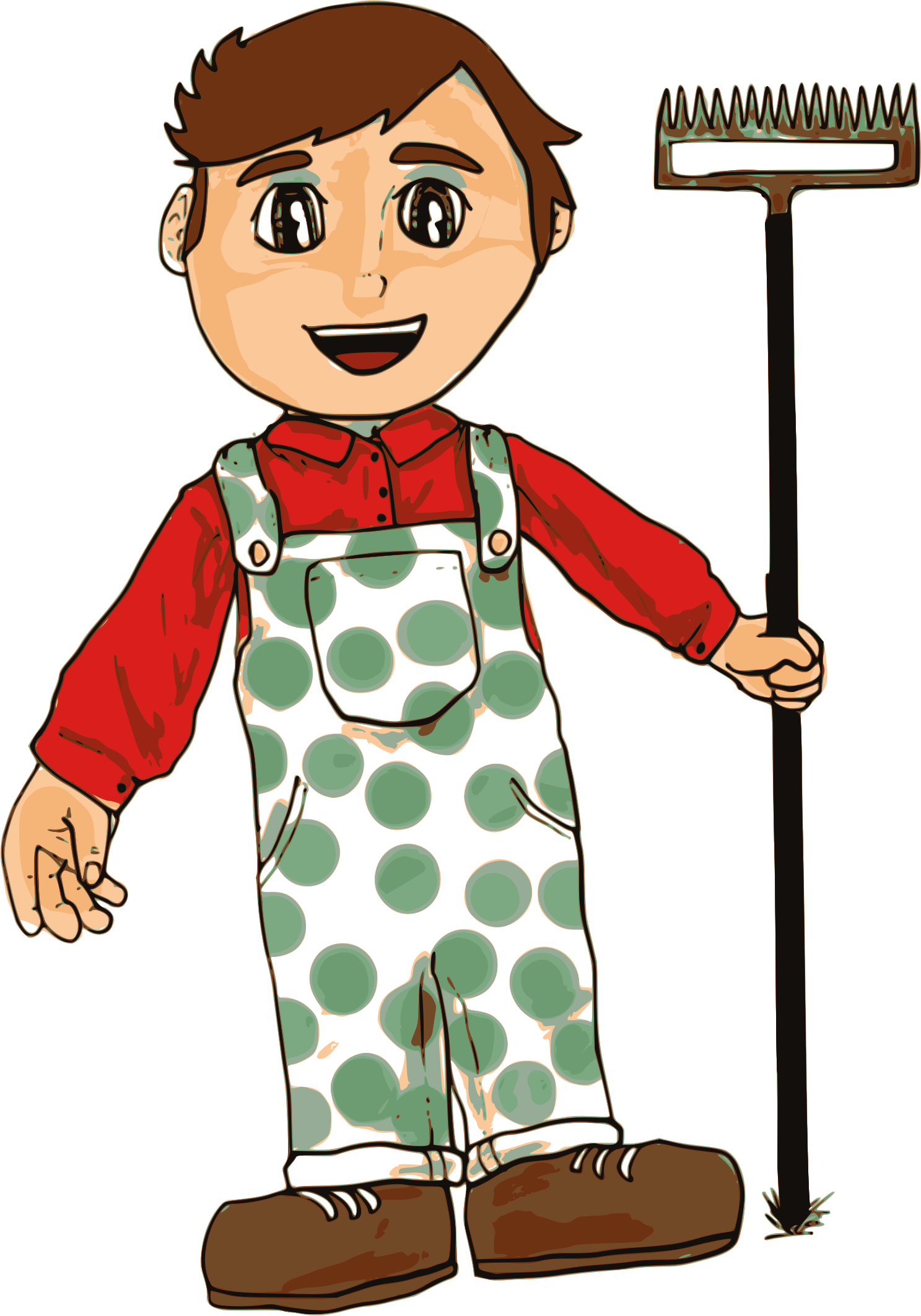 Clipart - Farmer Boy Clipart (1487x2126)