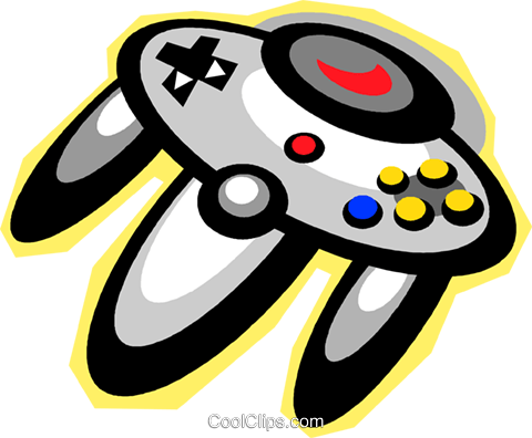 Video Game Control Unit Royalty Free Vector Clip Art - Controle Video Game Cartoon (480x396)