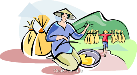 Rice Clipart Farmer - Planting Rice Clipart (480x264)