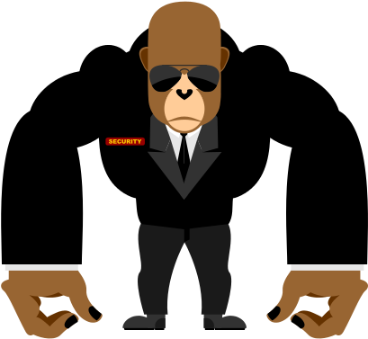 Security Guard Big Gorilla Black Suit - Gorilla Bouncer (550x550)