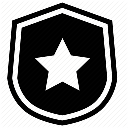 Black Police Badge Icon - Captain America Pumpkin Stencil (512x512)