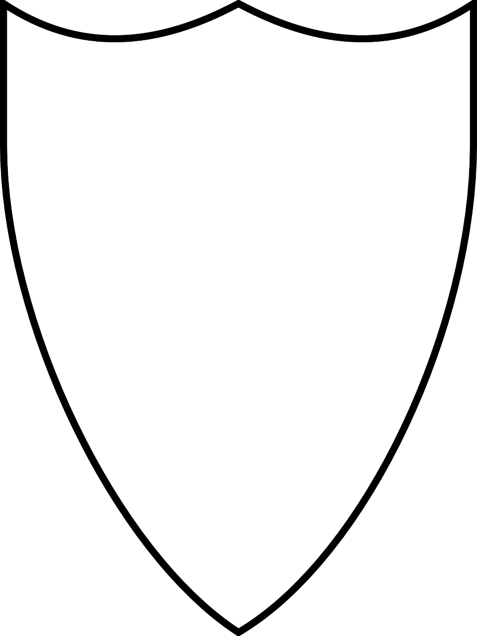 Escutcheon Coat Of Arms Crest Heraldry - Half Circle Clip Art (960x1280)