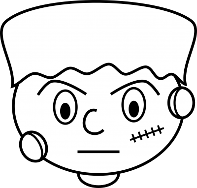 Black And White Frankenstein Clipart Free - Black And White Frankenstein Clipart (400x382)