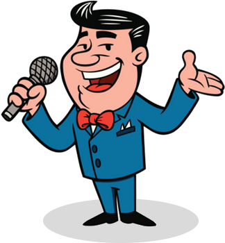 Mc Club - Announcer Cartoon (326x379)