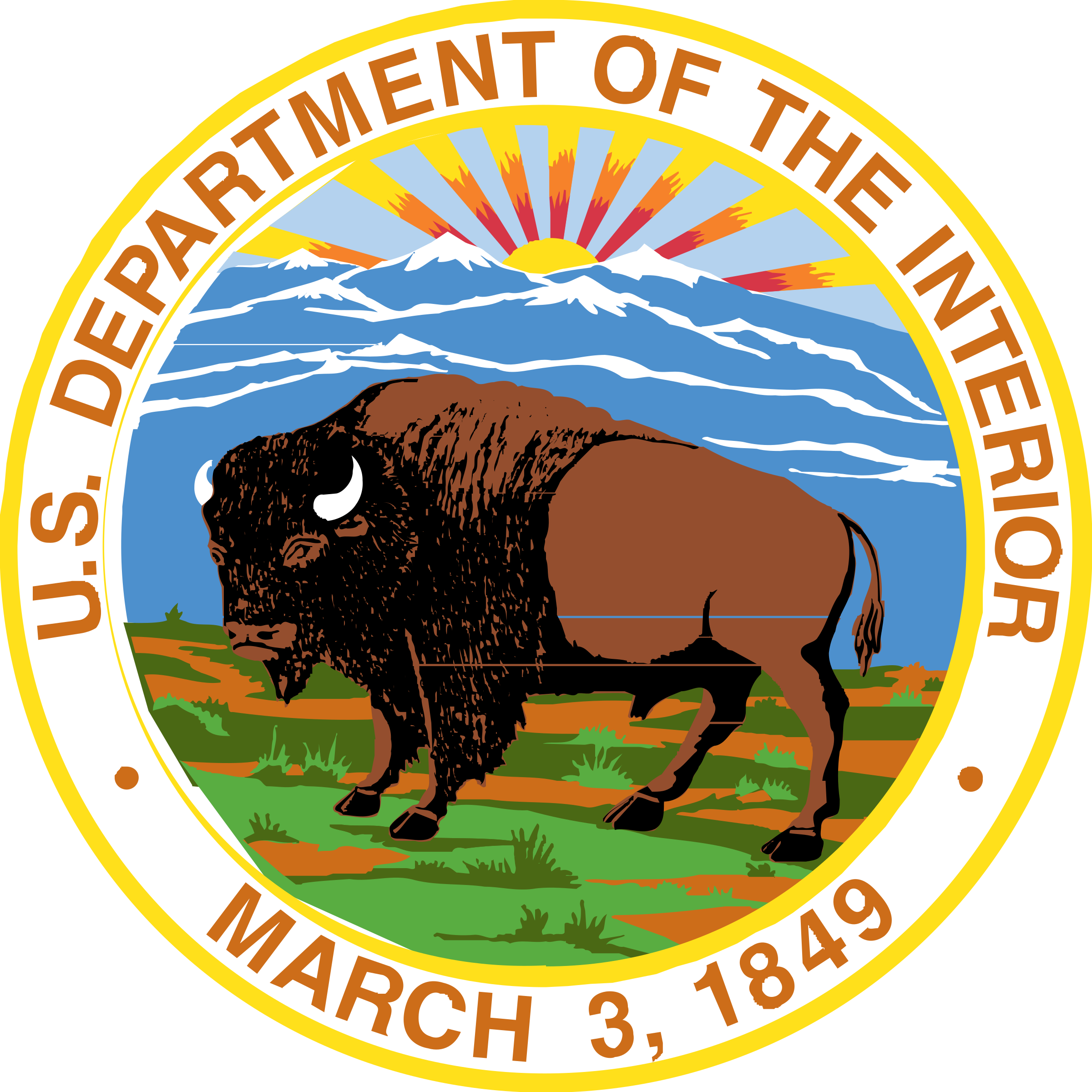 Us Department Of The Interior Logo Black And White - Secretary Of The Interior (2400x2400)