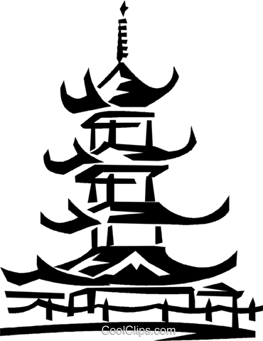 Asian Clip Art Many Interesting Cliparts - Asian Temple Clipart (370x480)