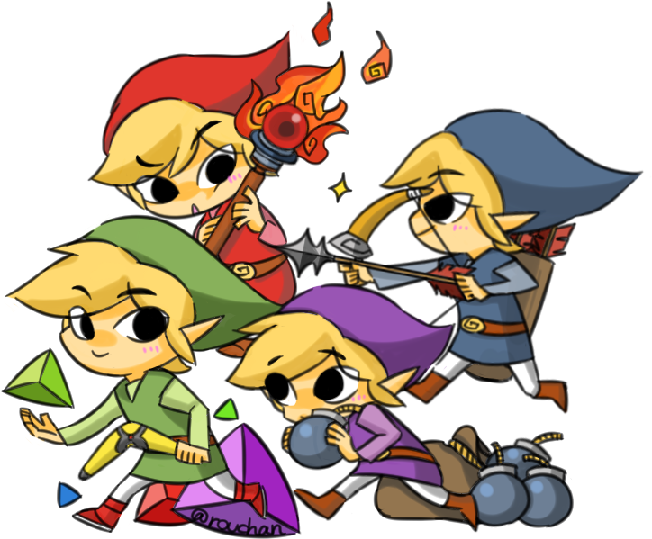 Four Swords By 楼蝋 - Cartoon (781x624)