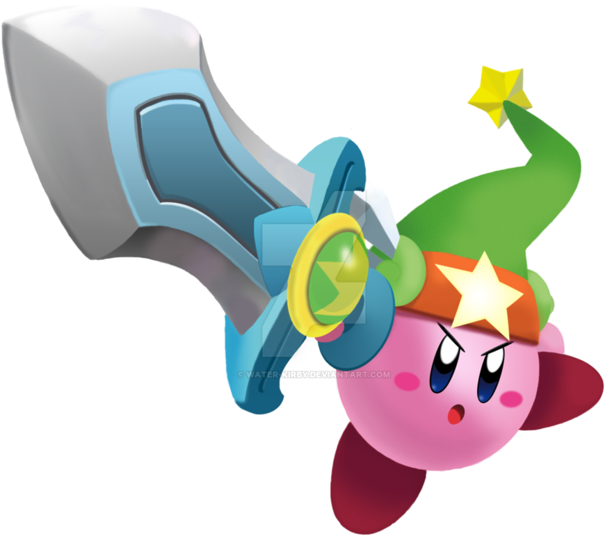Ultra Sword Kirby By Water-kirby - Kirby (985x811)