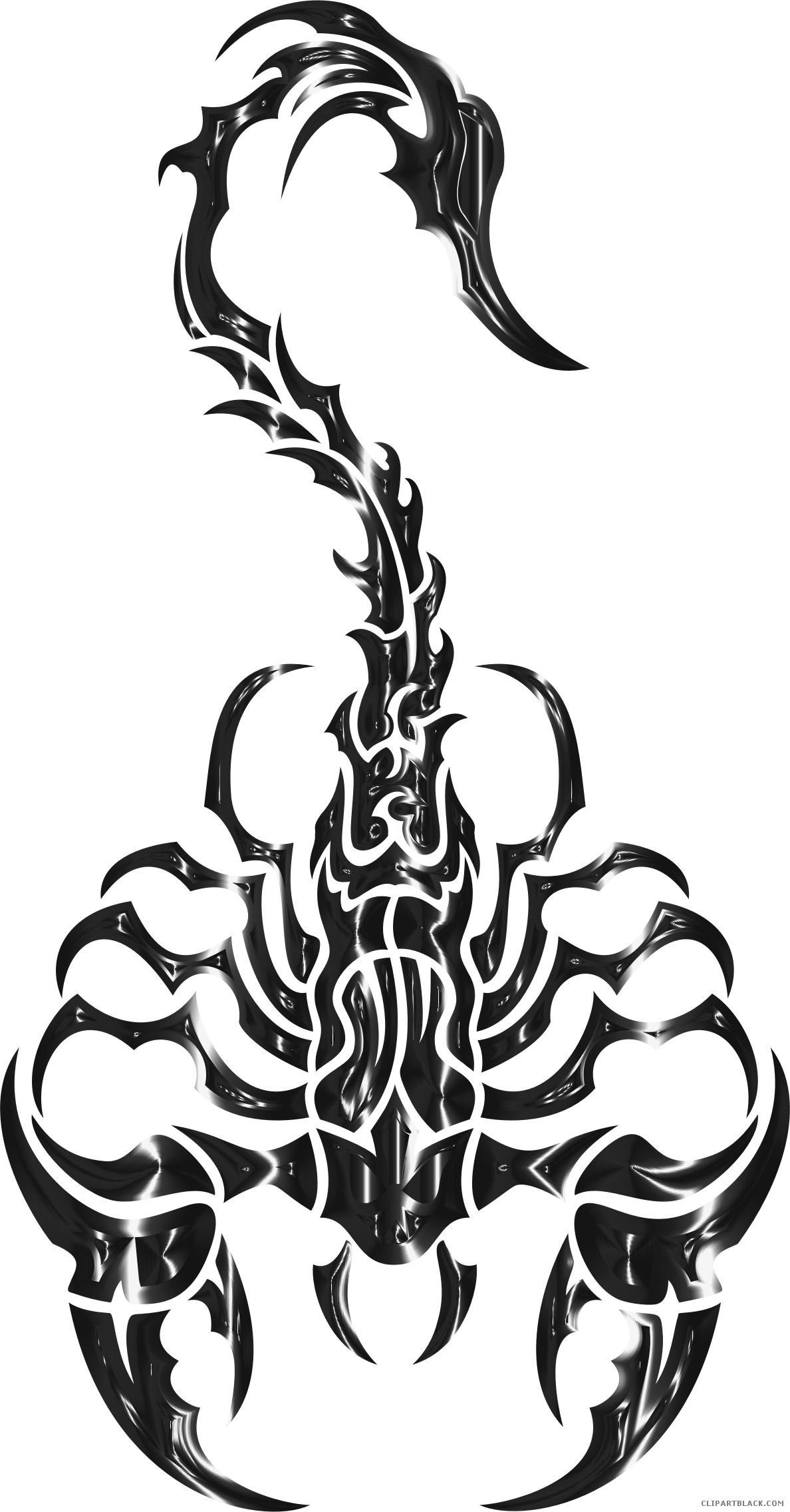 Scorpion Animal Free Black White Clipart Images Clipartblack - Scorpion Tribal Png (1188x2272)