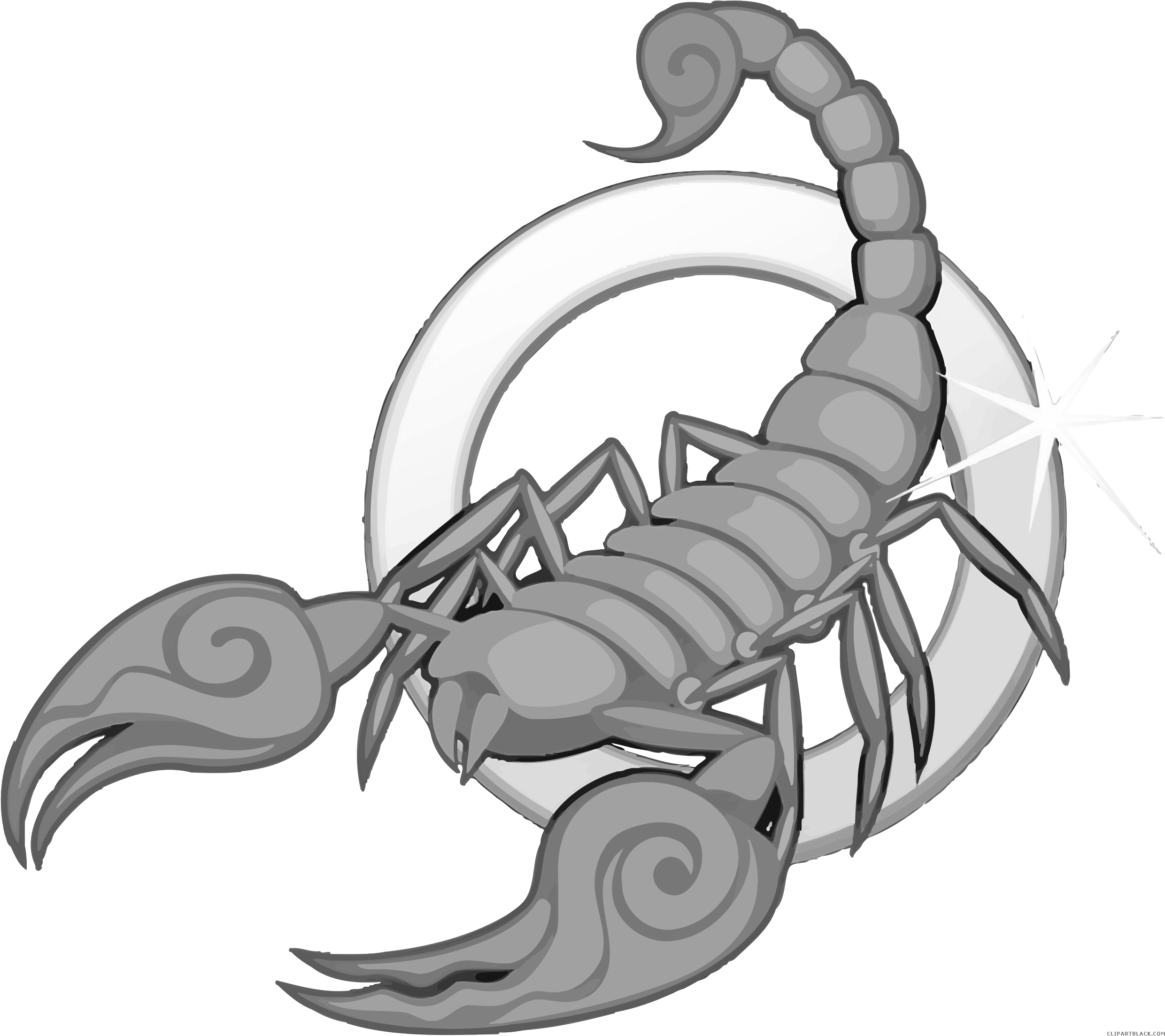 Scorpion Animal Free Black White Clipart Images Clipartblack - Zodiac  Astrological Sign Scorpio Scorpion 10/23 - (2500x2224) Png Clipart Download