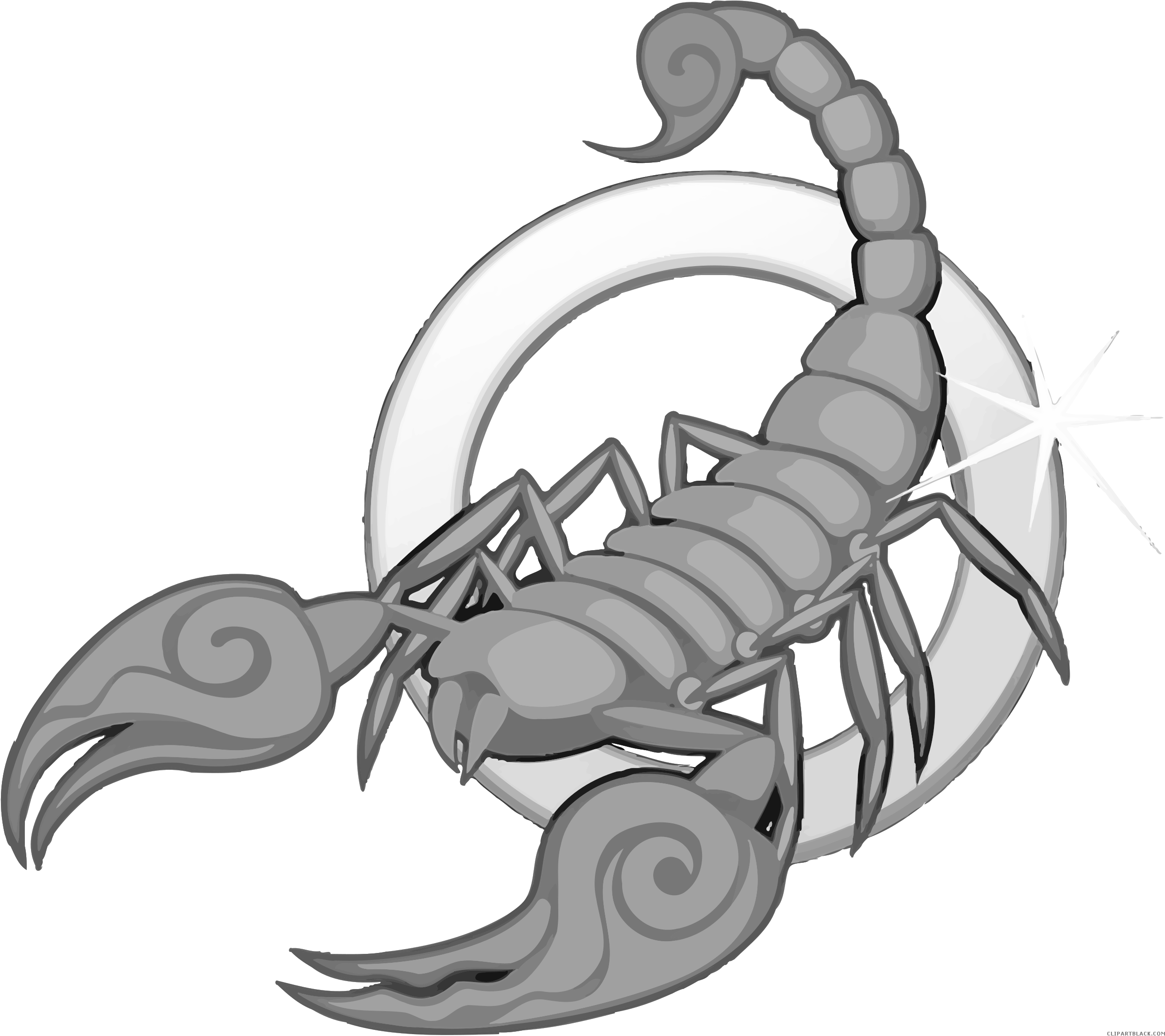 Scorpion Animal Free Black White Clipart Images Clipartblack - Zodiac Astrological Sign Scorpio Scorpion 10/23 (2500x2224)